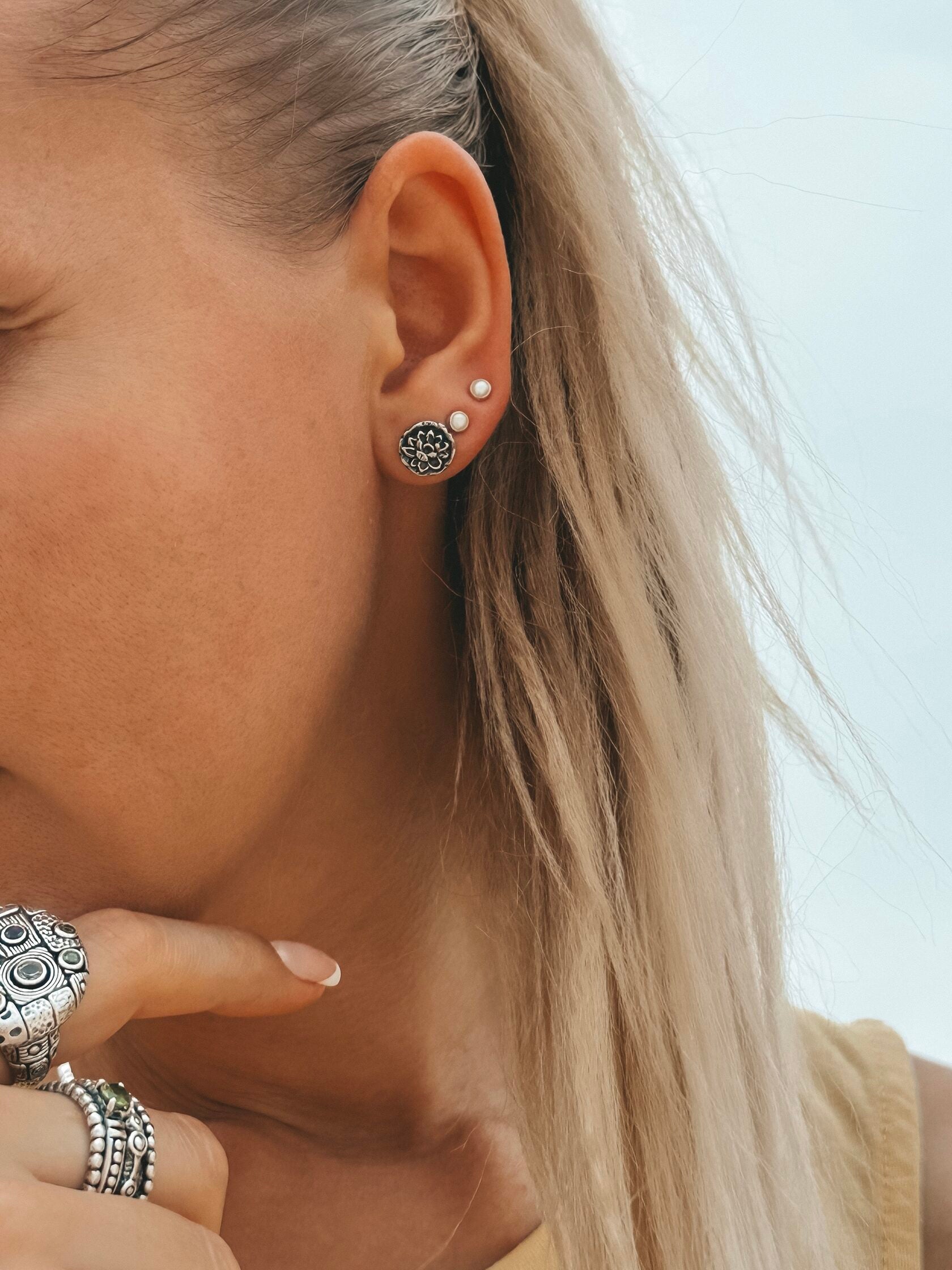 Lotus Stud Earrings